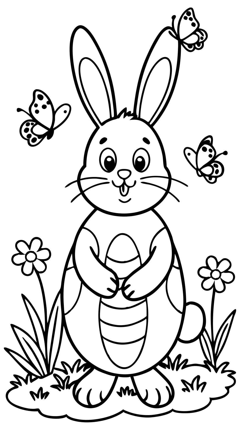 coloriage de lapin de Pâques imprimable